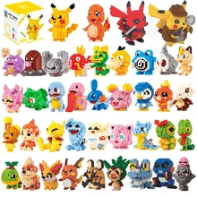 75 styles Pokemon Blocks Small Cartoon Cartoon Picachu Animal Model Education Game Graphics Bricks Pokemon Toys