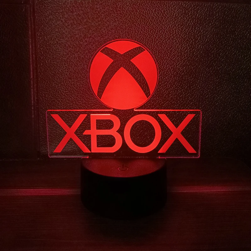 For XBOX Games 16 Colors Changing Night Light 3D Acrylic LED Touch Table Lamp Atmosphere Room Decor Illusion Lamp For Christmas cool night lights