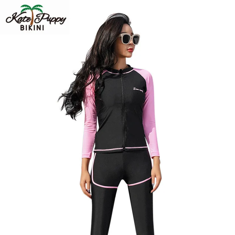 

Diving Suit Female Split Sunscreen Long-sleeved Trousers Swimwear Was Thin and Quick-drying Drifting Snorkeling Surf Clothing