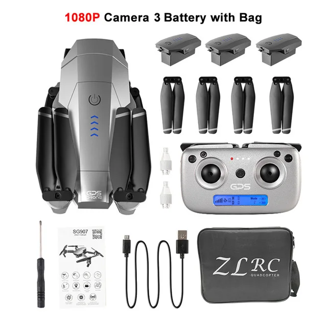 SG907 1080P 3B CB LAUMOX SG907 gps Дрон с камерой 4K HD широкоугольный 5G wifi FPV RC Дрон Квадрокоптер складной Профессиональный Дрон режим следования за мной - Цвет: SG907 1080P 3B CB