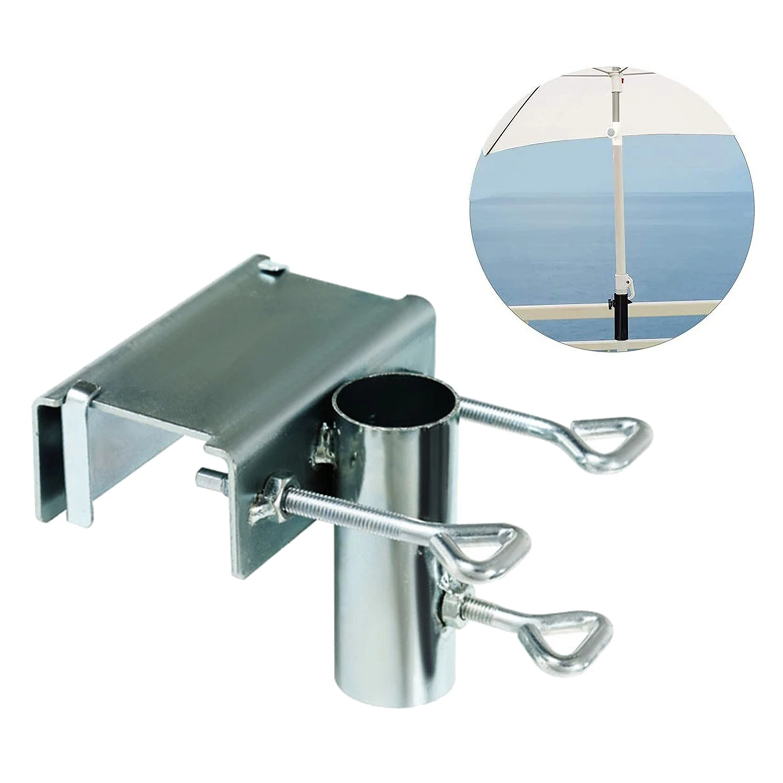 Beach Patio Umbrella Clamp Bench Parasol Stand Garden Holding Bracket