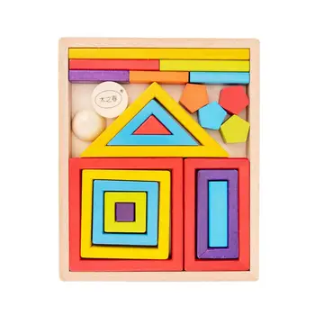 

Creative Wooden Rainbow Geometric Building Block Toys Montessori Assembling Educational Toys for Toddler Children Gifts