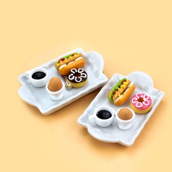 

1:12 Scale Miniature Dollhouse DIY Simulation Food Model For Dollhouse Decor Mini Drink Play With Dish Doll House Accessories