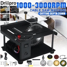 Juego de mini Sierra de Banco de precisión Sierra de mesa, herramienta de corte artesanal, modelo de afición para carpintería, regla de ángulo de hoja de sierra Circular de 200W y 110mm