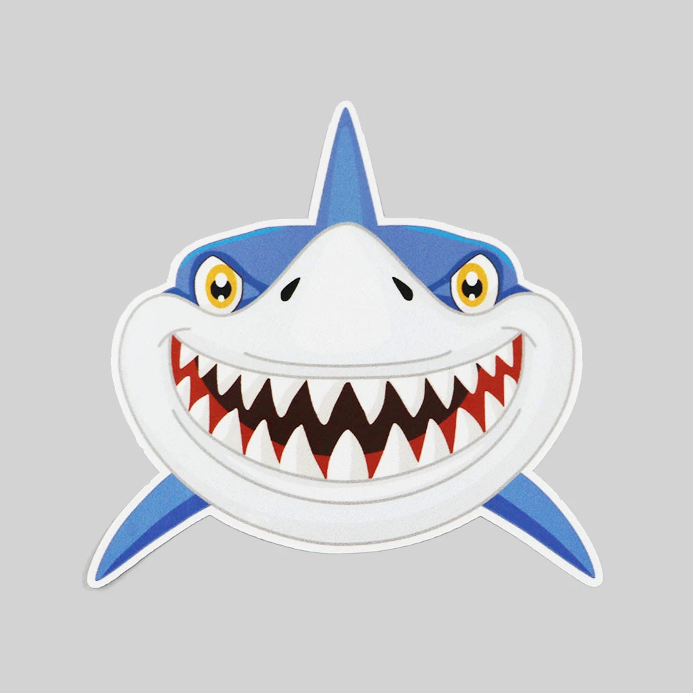 

Hot Cartoon Smile Shark Car Sticker KK Vinyl Decals Motorcycle Accessories Waterproof PVC 13cm X 12.6cm
