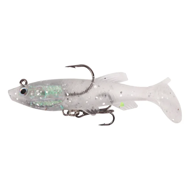 1Pcs 8.5cm 12.5g Wobbler Lead Soft Lure Jig Artificial Silicone Bait Treble Hooks Swimbait