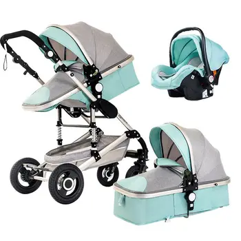 

12.25 Landscape Stroller Factory Outlet Can Sit and Lie Portable Folding Four-wheel Stroller 3-IN-1 Stroller
