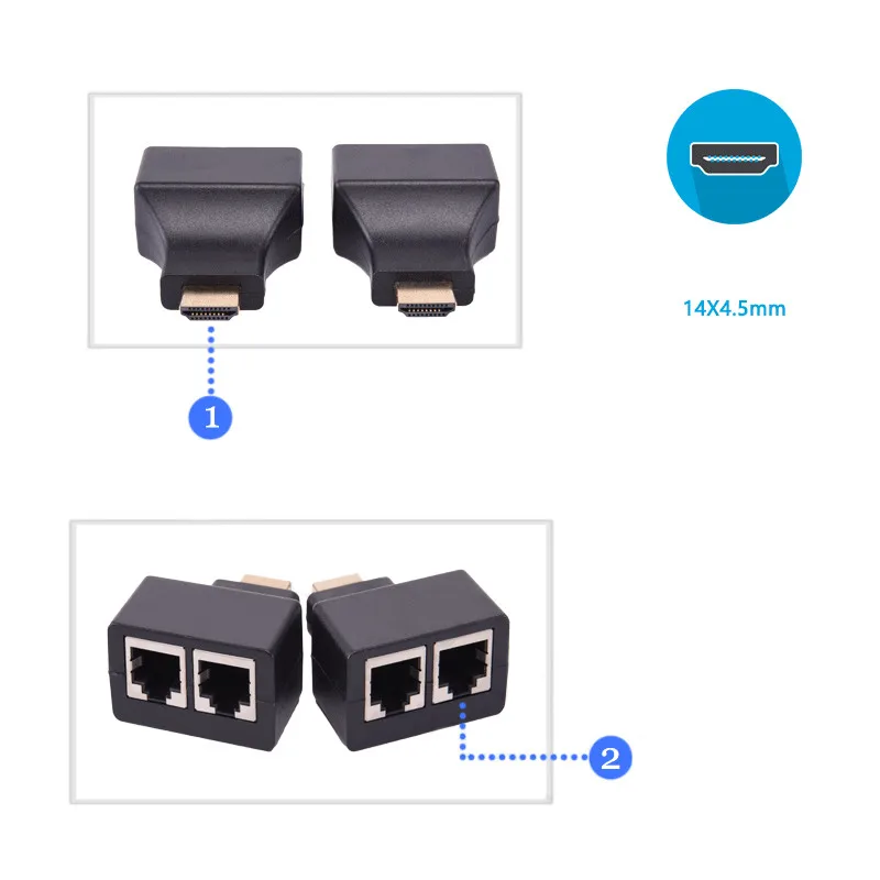 1 пара HDMI двойной RJ45 CAT5E CAT6 UTP LAN Ethernet HDMI удлинитель повторитель адаптер 1080P для HDTV HDPC PS3 STB