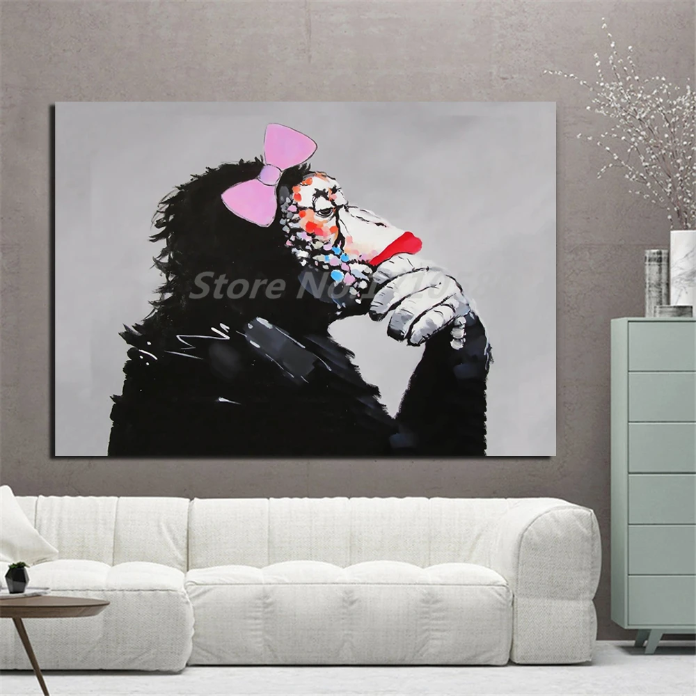 Женская обезьяна Gorilla Настенная картина Chimp Thinker на холсте с животными модульные
