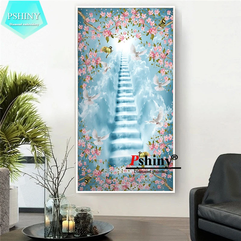 PSHINY 5D DIY Алмазная вышивка распродажа дорога в небо картина квадратные Стразы