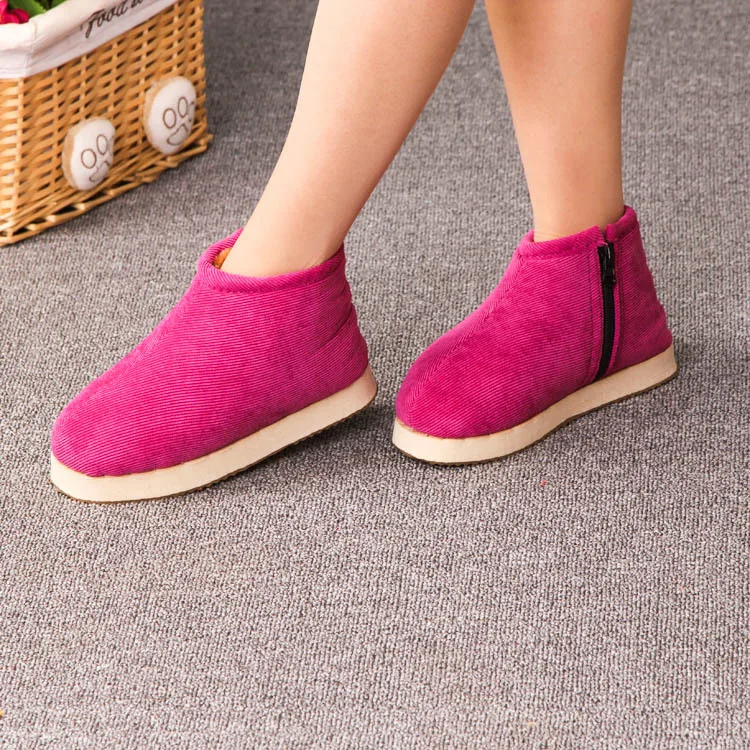 

Thick Anti-slip Men And Women Warm Shoes Traditional Handmade Cotton-padded Shoes Corduroy Surface Hight-top Zipper Cotton Shoes