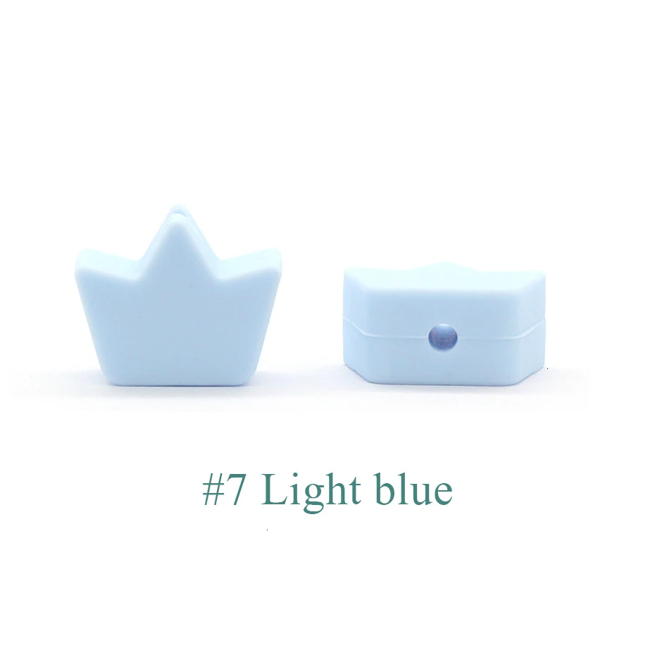 Sky Blue 40 шт. силиконовый Прорезыватель для зубов в форме травы, силиконовая мини-корона, подарок для кормления, силиконовые бусины, детский Прорезыватель - Цвет: Sky Blue