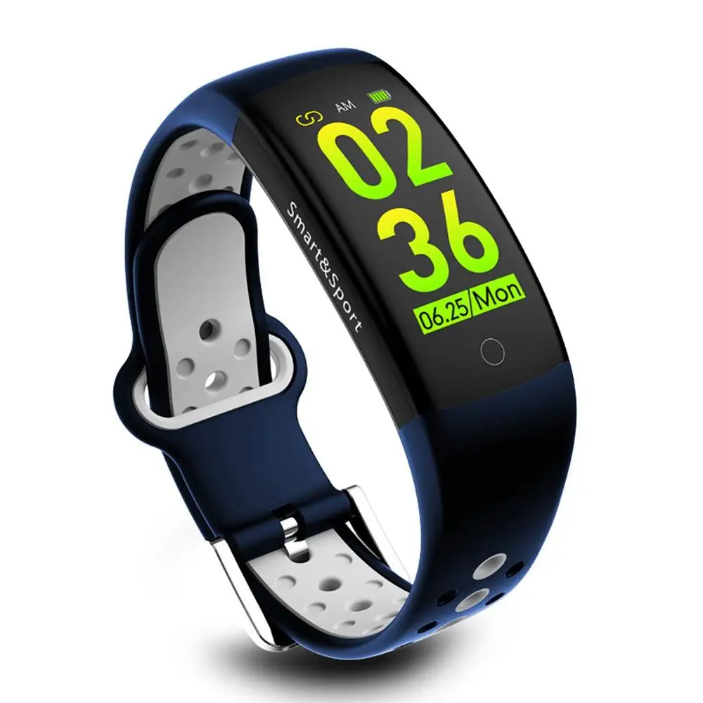Q6S умный Браслет 3D цветной динамический Сфигмоманометр Smartband мониторинг сердечного ритма с водонепроницаемым спортивным фитнес-браслетом w - Цвет: Белый