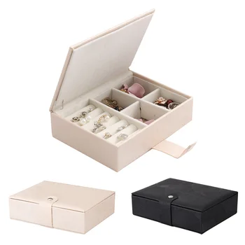 

Large Capacity Multifunctional Practical Wear Resistant PU Leather Storage Box Compartment Jewelry Case Magnetic Buckle Gift