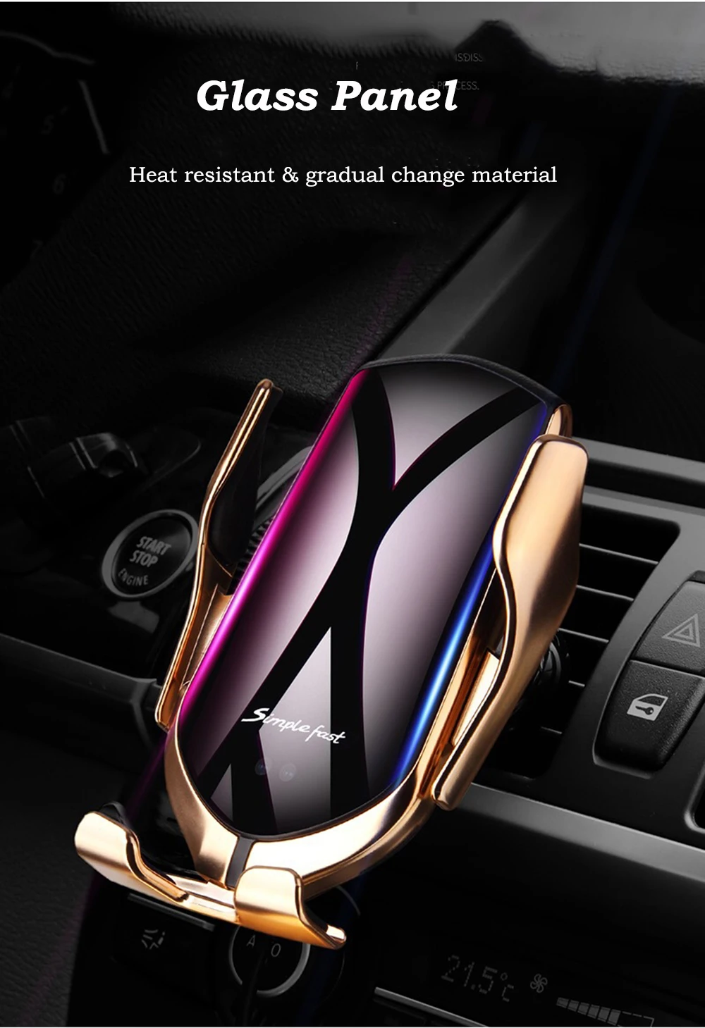 R1 Automatic Clamp Car Wireless Charger 10W Quick Charger Mount for iPhone Sumsung Huawei Qi Infrared 3