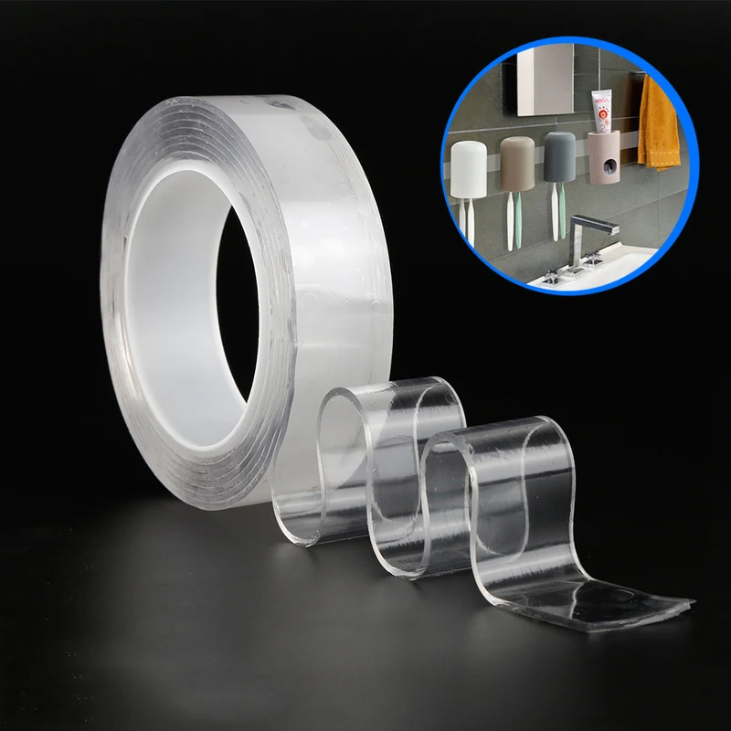 

Double-Sided Adhesive Nano Traceless Tape Sticker Multifunctional Washable Reusable Transparent Nano Magic Tapes Home Organizer