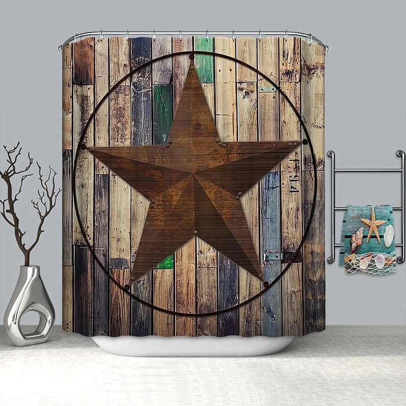 

vintage wood bathroom curtain polyester fabric curtain bathroom waterproof