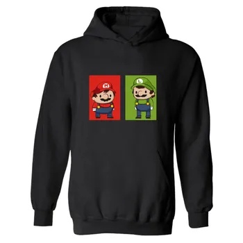 

Super MarioRun Black Hooded XXXL Hoodies in 4XL Winter Warm Game Super Mario Mens Hoodies and Sweatshirts Set for Autumn