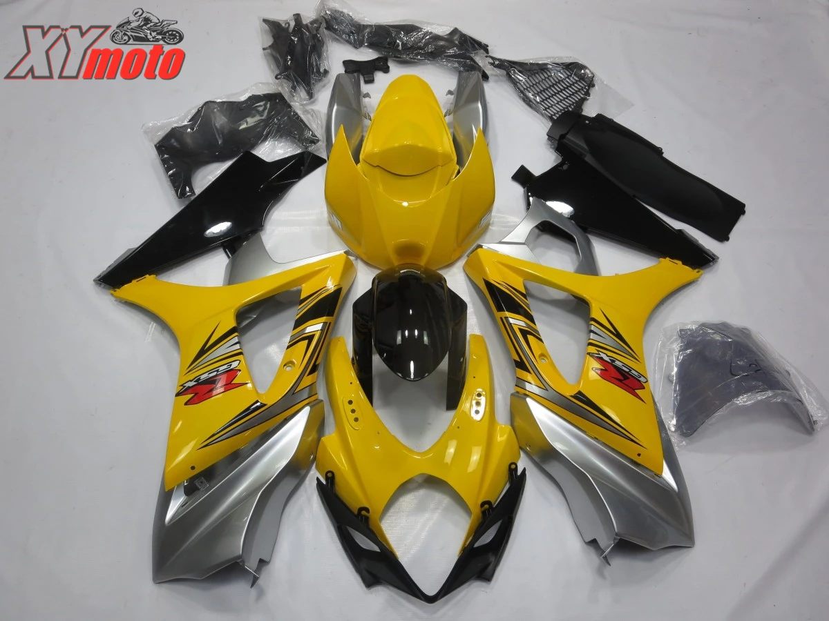 

Motorcycle Fairing Kit For Suzuki GSXR1000 K7 K8 07 08 Injection ABS Fairings GSXR 1000 K7 2007 2008 Yellow Silver Bodyworks