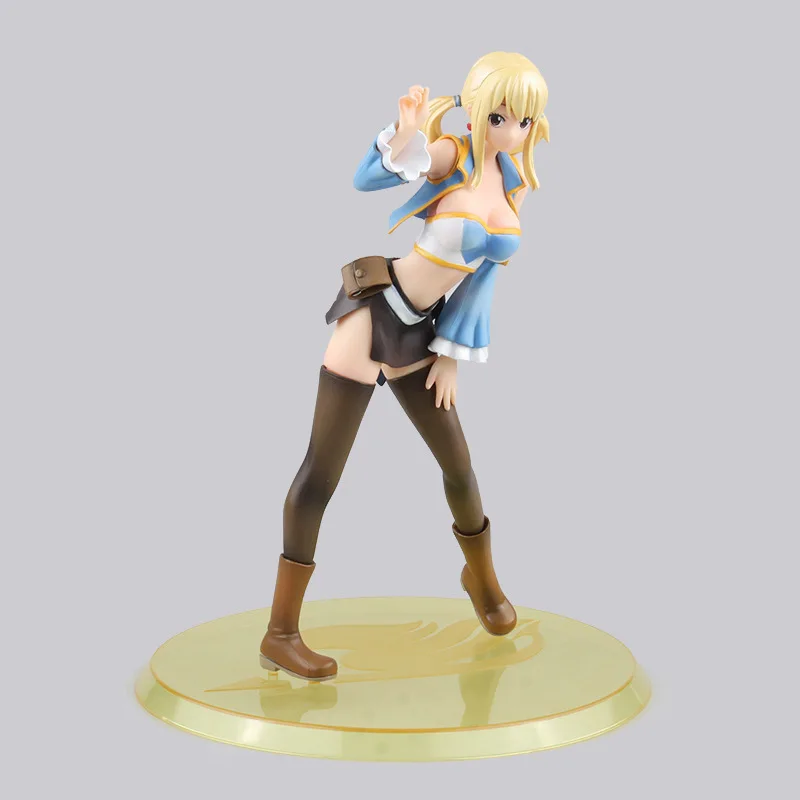 Аниме 21 см FAIRY TAIL Сексуальная Девушка серии Люси хартфилия жесткий PVC комода 1/7 изменить уход за кожей лица экшн статуэтки Коллекционные Подарочные модельные игрушки