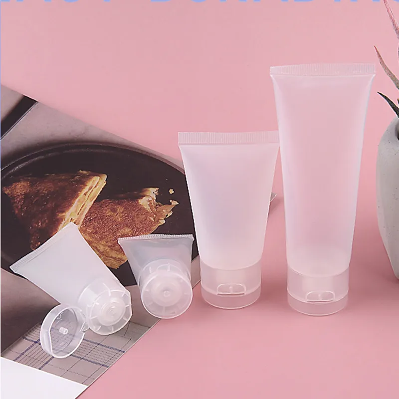30pcs 15g 30g 50g 100g Clear Plastic Soft Tubes Empty Cosmetic Cream Emulsion Lotion Packaging Containers