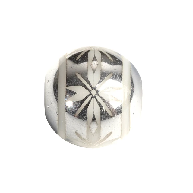 20pcs Round Porcelain Beads With High Quality Cruciate Flower Patterned Beads For DIY Making Bracelet Necklace Jewelry Silver