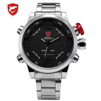 

SH2309 Men Sports Outdoor Steel Band IP Watch Quartz Double Display Watch Wristwatch Sports Wristwatch for Outdoor Wear