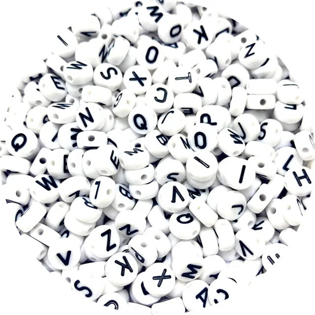 100pcs 6mm Mixed Square Alphabet Letter Beads Charms Bracelet Necklace For Jewelry Making DIY Accessories 36