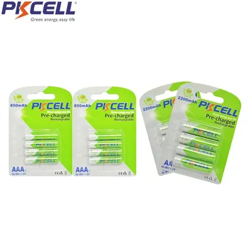 

2Pack/8Pcs PKCELL 1.2V Ni-MH AA Rechargeable Batteries 2200mAh +4Pcs/Card 1.2V 850mAh NiMH AAA Rechargeable Battery Batteries