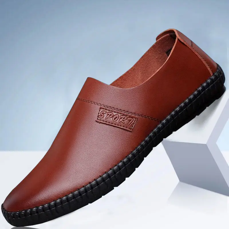 

2019 Summer New Style MEN'S Casual Shoes Spring And Autumn Leather Shoes Pu Nappa Moccosins England Loafers MEN'S SHOES