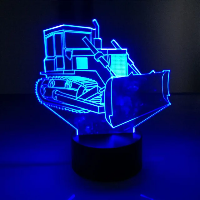 Трактор 7 цветов лампа 3d Визуальный светодиодный ночник для детей сенсорный Usb Настольный Lampara Lampe детский ночник - Испускаемый цвет: 7 Colors Changeable