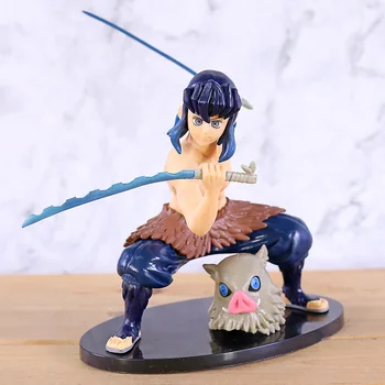 

Anime Figurine Demon Slayer Kimetsu No Yaiba Hashibira Inosuke Fighting PVC Figure Collection Toys