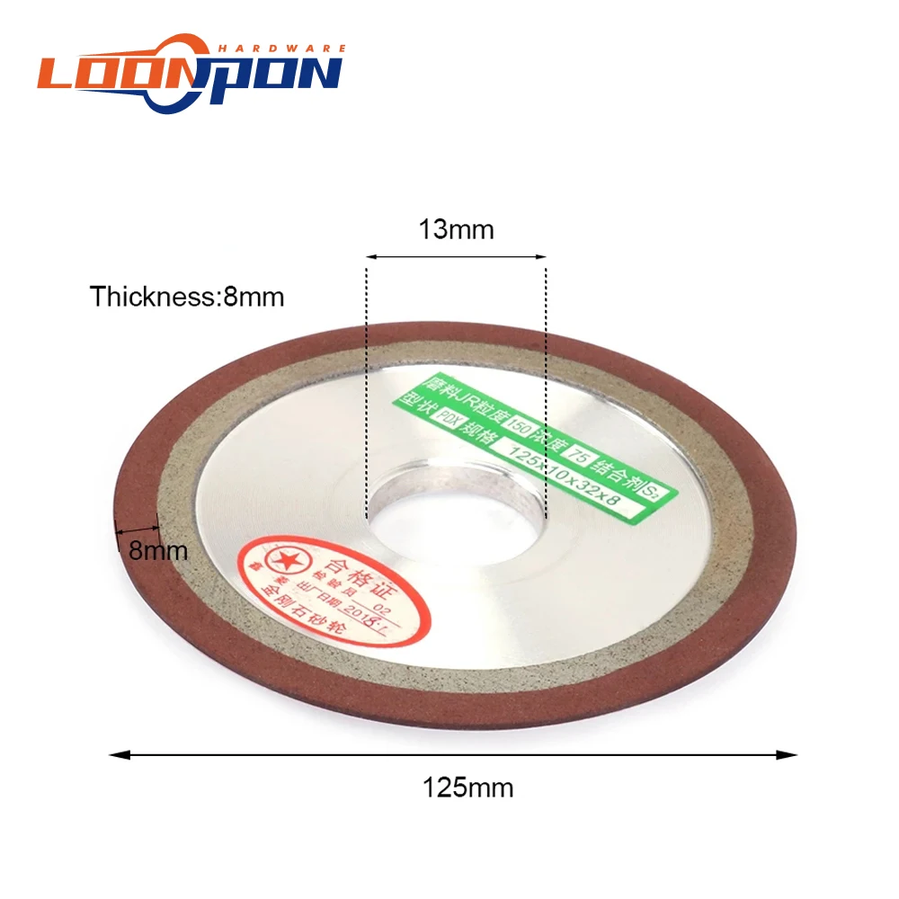 Abrasive Wheel Grinding Wheel Diamond Grinding Wheel For Tungsten Steel Milling Cutter Sharpener 125mm 1Pc 5inch