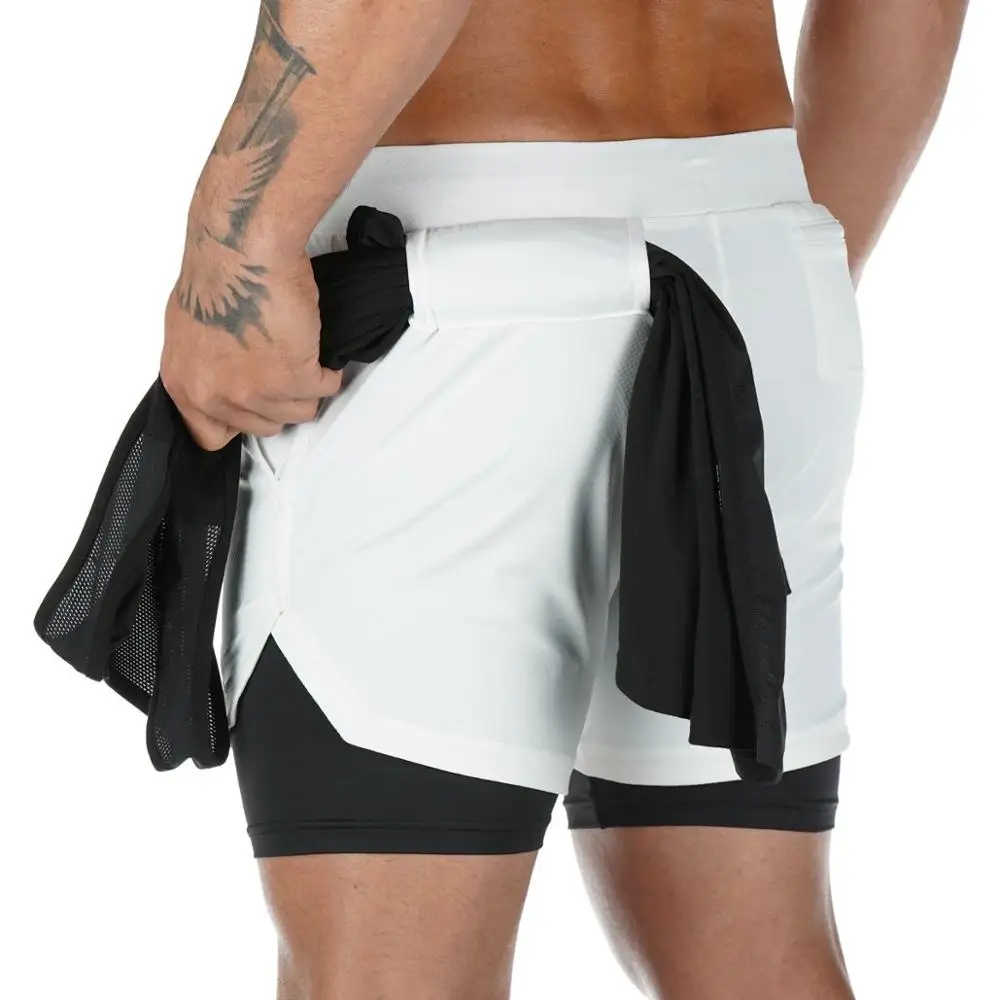 

2020 Summer Running Shorts Men 2 in 1 Sports Jogging Fitness Shorts Training Quick Dry Mens Gym Men Shorts Sport gym Short Pants