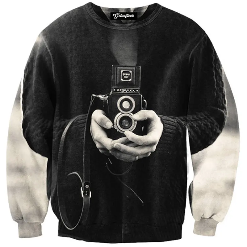 Cloudstyle 2020 новая мода 3D принт свитшот рисунок фотографа повседневная одежда Crewneck
