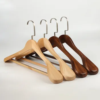 

High-Grade Hanger Wide Shoulder Wooden Coat Clothes Shirts Hanger Groove Heavy Duty Strong Suit Hanger espace de rangement#/25