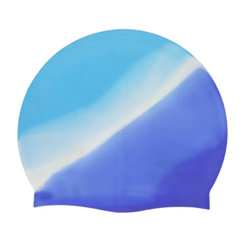 dark light blue Плавающий ming cap Прочный Модный унисекс 18 цветов силиконовый спортивный плавательный головной убор эластичная шляпа аксессуары для улицы износостойкий - Color: dark light blue