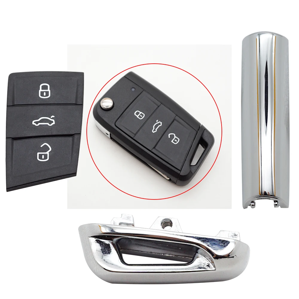 Блестящая металлическая деталь cojuntos Key для ключа Vw Gollf 7 MK7 Skoda Octavia A7 пульта