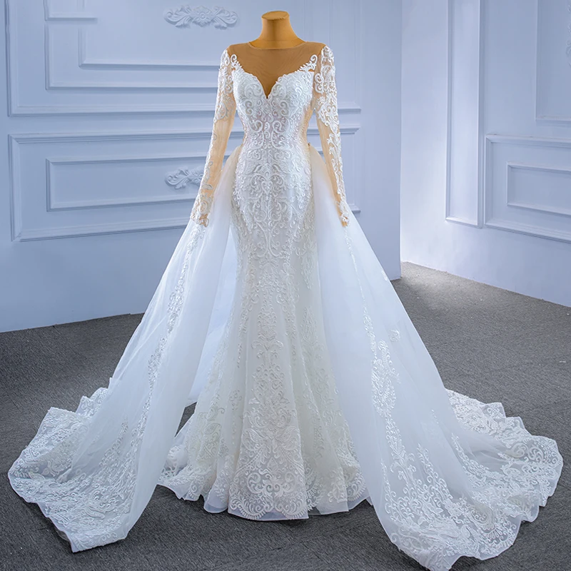 Wedding Dress 2020 White Sweetheart Full Sleeves Sexy Back Long Ball Gown High Quality 4