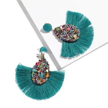 

Colorful Crystal Tassel Earrings For Women Charm Earings Fashion Jewelry Wedding Bridal Statement Fringe Earring