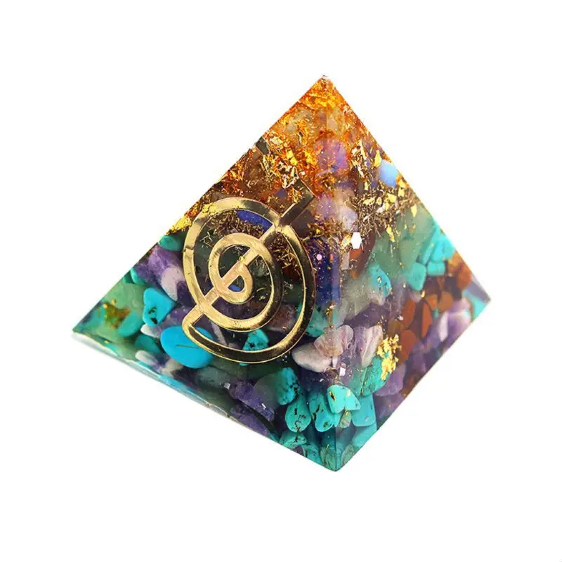 

10Pc 6.8cm 7 Chakra Copper Energy Tower Orgonite Sticker Epoxy Resin Jewelry DIY U4LF