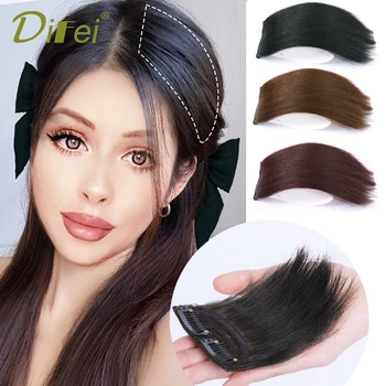 

DIFEI Overhead Invisable Hair Pads Piece Thickened Hair Root Pad High Synthetic Straight Hair Natural Fluffy Fake Hairpieces