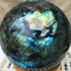 Natural labradorite sphere rock quartz crystal ball healing 4