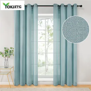 

YokiSTG Simple Modern Sheer Window Curtains for Living Room Bedroom Kitchen Solid Color Tulle Curtains Elegant Home Decoration