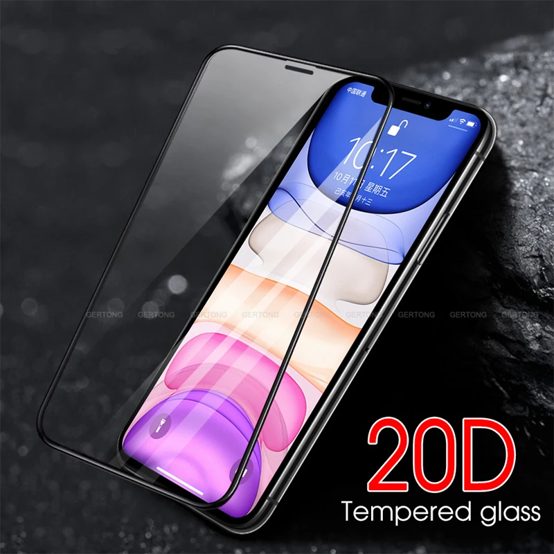 Защитное стекло 20D для iPhone 6 6s 7 8 Plus X XS XR MAX пленка экрана из закаленного стекла 11 Pro
