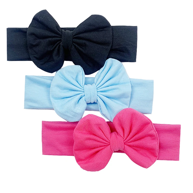 Children's Finger Toothbrush 3/5pcs/Lot New Cotton Elastic Newborn Baby Girls Solid Color Headband Bowknot Hair Band Children Infant Headband Accessories Silicone Anti-lost Chain Strap Adjustable  Baby Accessories
