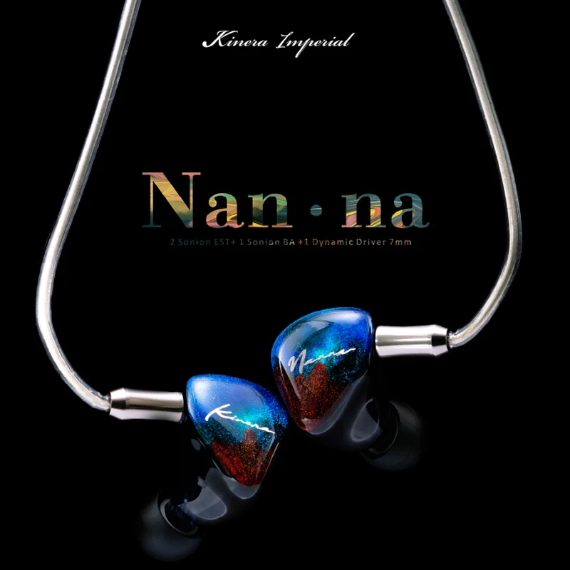 KINERA Nan·na Flagship SONION Dual Electrostatic+BA+Dynamic Hybrid 4 Driver Units HiFi In Ear Earphones 0.78mm 2Pin Cable IEM |