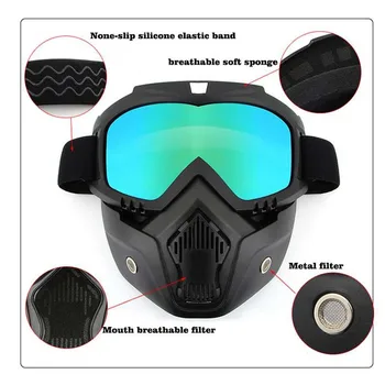 

Safety Goggles Face Mask Windproof Dustproof UV-protection Eyewear Mask Removable Bicycle Motorcycle Tactical Goggles Masks