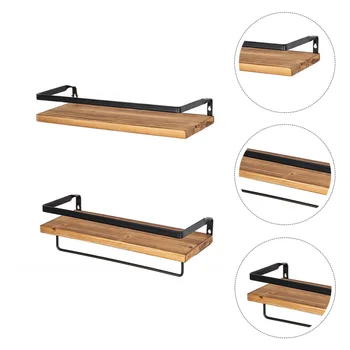 

1pc Floating Wall Shelves Elegant Rustic Iron Art Shelf Wall Mounted Rack for Home