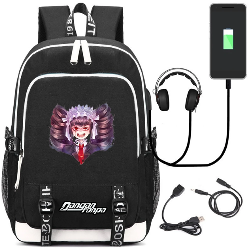 USB зарядный рюкзак для наушников школьные сумки ноутбука Mochila школьный с аниме